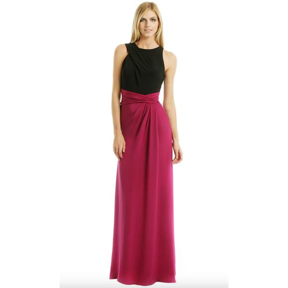 David Meister Women's Barcelona Berry Gown Size 4 Pink Black Full Length Dress - Picture 7 of 9